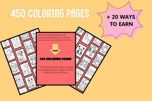 450 Coloring Pages PLR